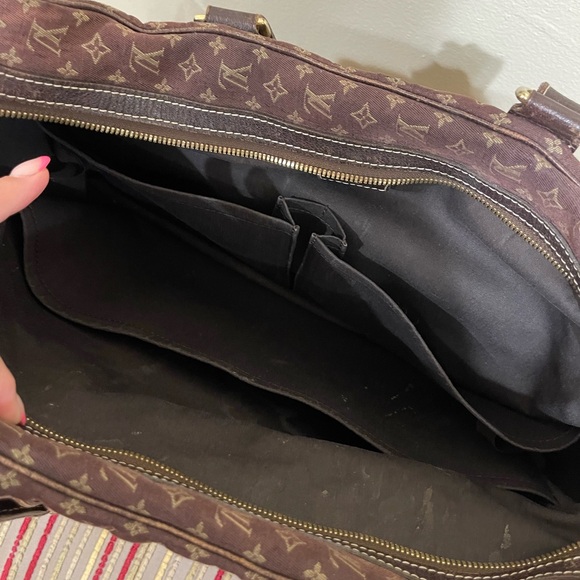 Louis Vuitton Sac a Langer Diaper Bag Brown Mini Lin Canvas authentic - Picture 5 of 6